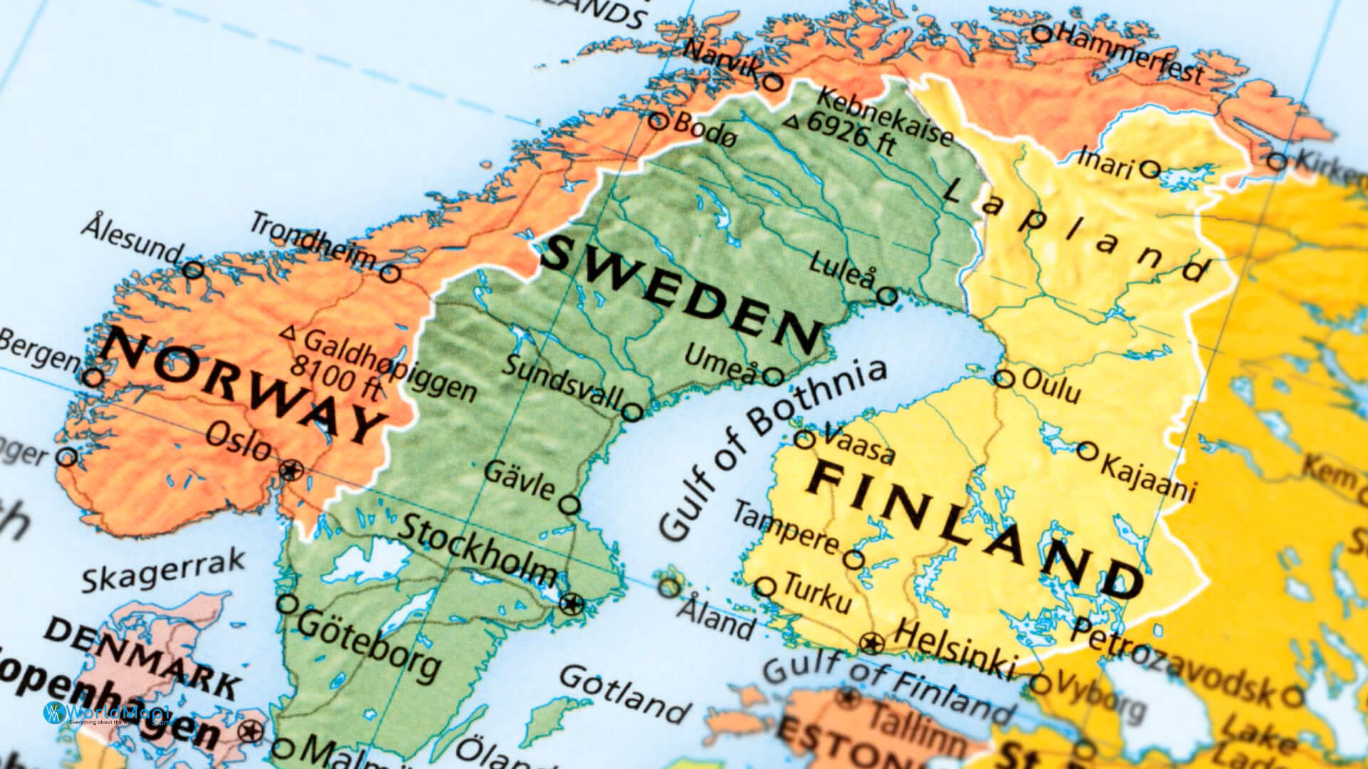 İsveç ve Norveç ile Finlandiya Haritası